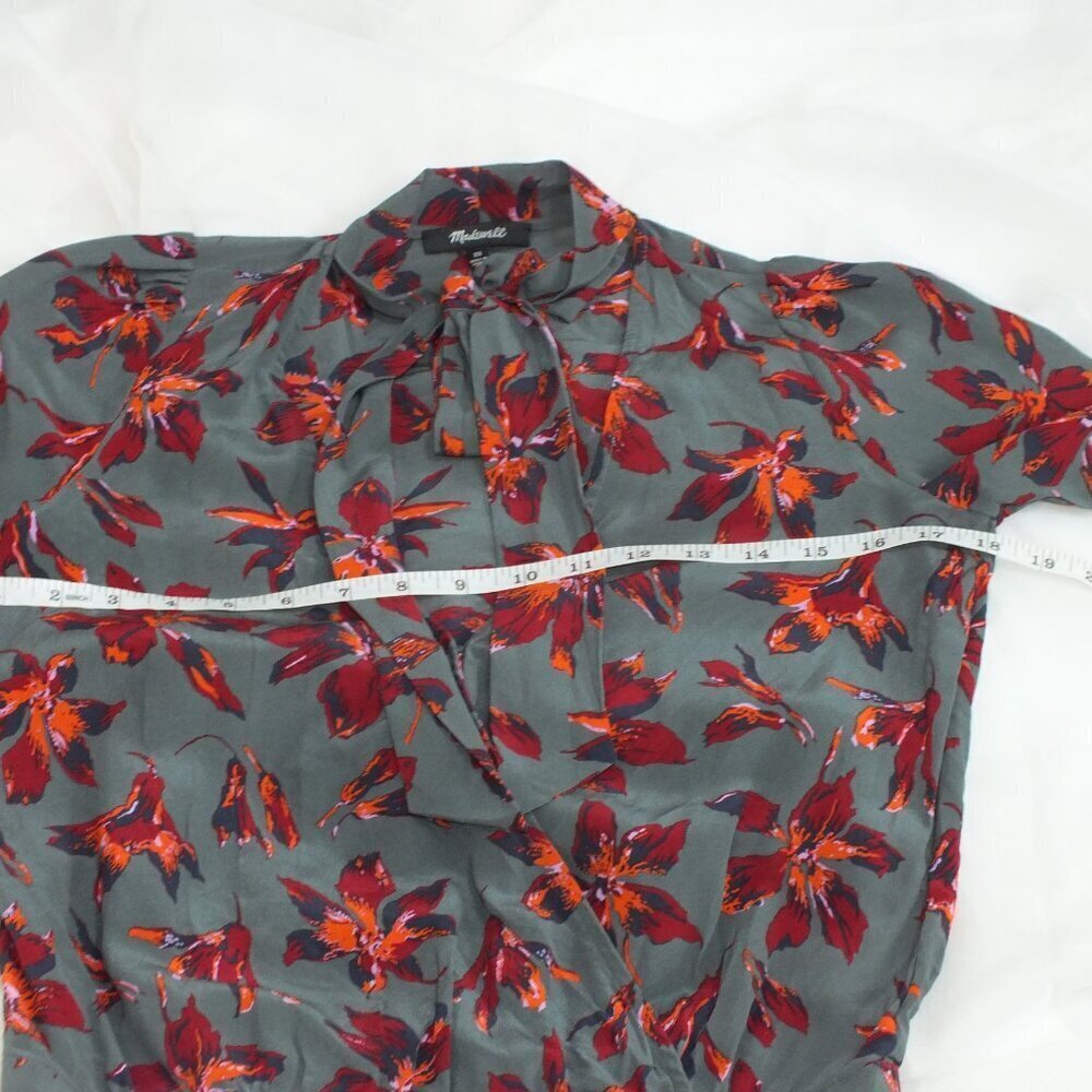 Madewell Cropped 100% Silk Floral Tie Top Size XS - Picture 9 of 13